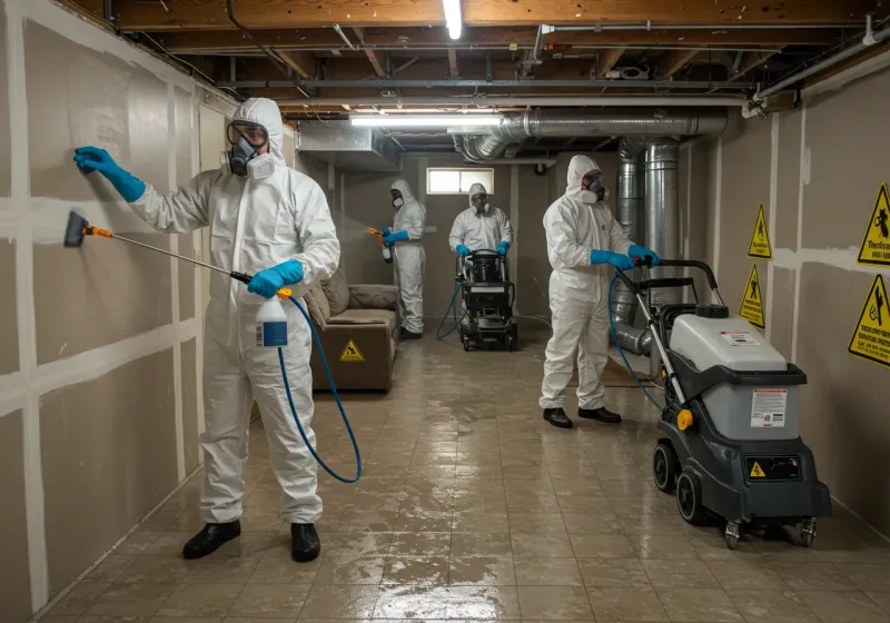 Basement Moisture Removal and Structural Drying process in Sylvania, GA